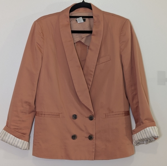 J.Crew Double Breasted Blazer Size Size 4 Blush Peach Tailored Quiet luxury Chic - Picture 3 of 6